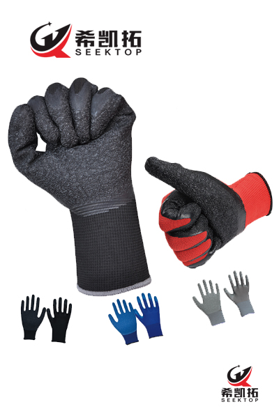13G Polyester Shell Latex Palm Coated, Crinkle Finish 2