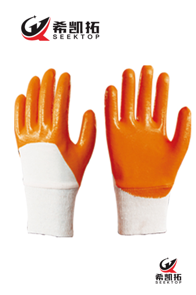 100% Cotton Shell Interlock Lining, Knit Cuff, Nitrile 3/4 Coated, Smooth Finish 4